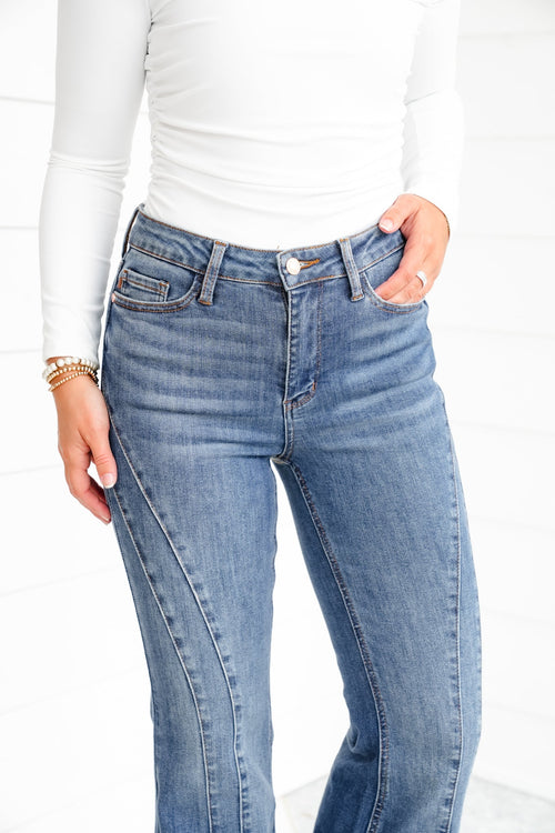 Luxoré Mid Rise Flare Jeans with FlexFit™