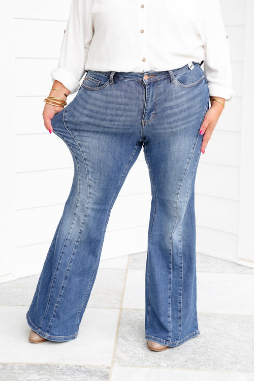Luxoré Mid Rise Flare Jeans with FlexFit™