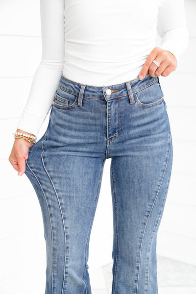 Luxoré Mid Rise Flare Jeans with FlexFit™