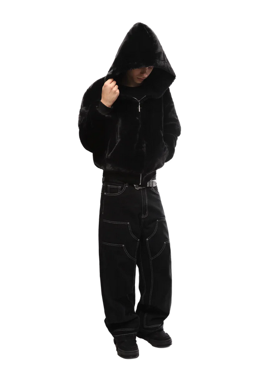Reversible Fur Hoodie