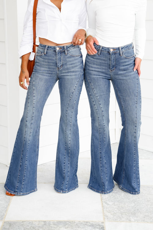 Luxoré Mid Rise Flare Jeans with FlexFit™