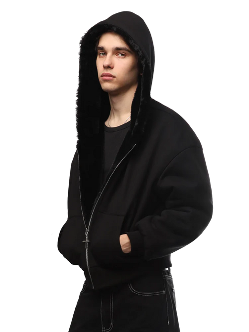 Reversible Fur Hoodie