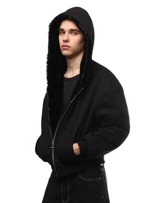 Reversible Fur Hoodie